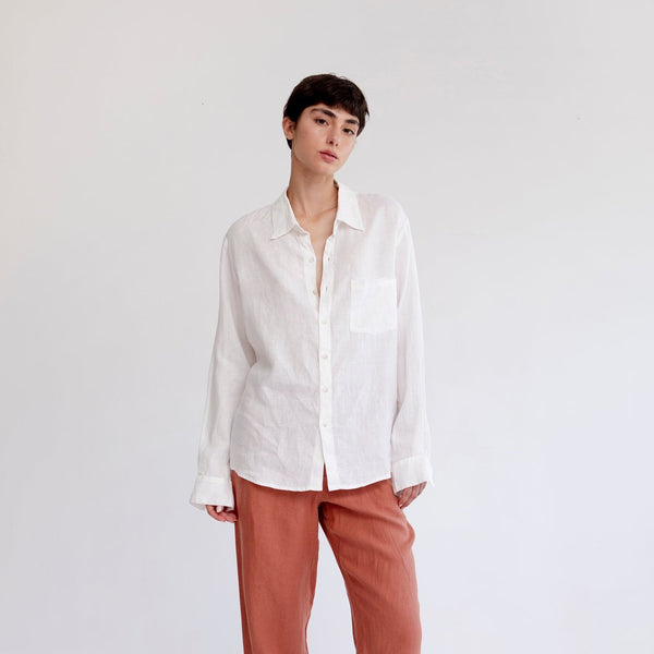 LINEN SHIRT, WHITE