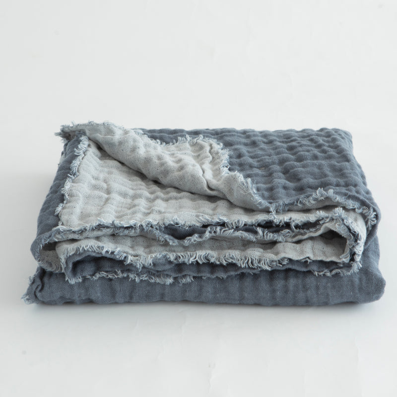 DOUBLE FACE THROW, ASH BLUE