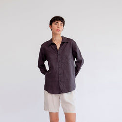 LINEN SHIRT, GRAPHITE