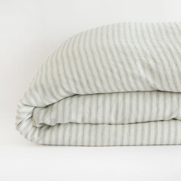 DUVET COVER, GRAY STRIPES