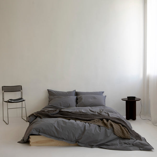 ORGANIC COTTON DUVET COVER, GRAPHITE