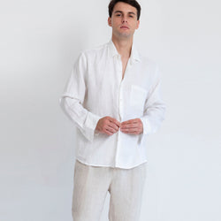 LINEN SHIRT, WHITE