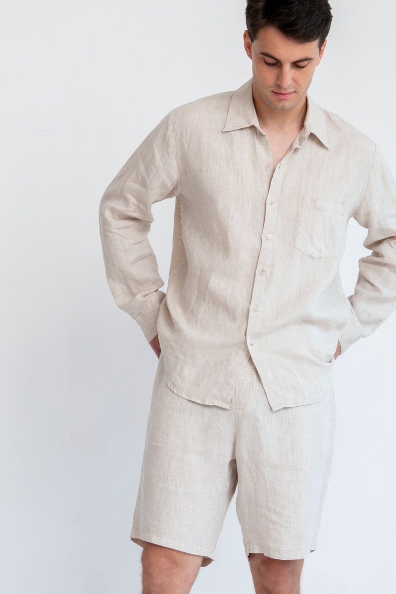 LINEN SHIRT, SAND