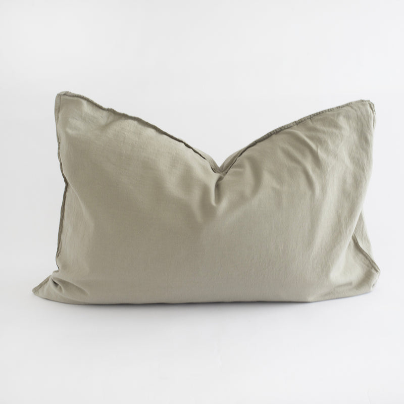 COTTON CASHMERE PILLOWCASES, KHAKI