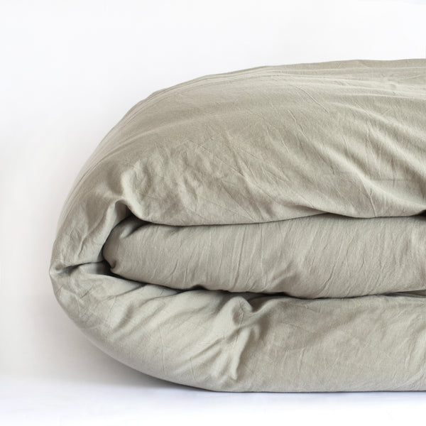 COTTON CASHMERE DUVET COVER, KHAKI