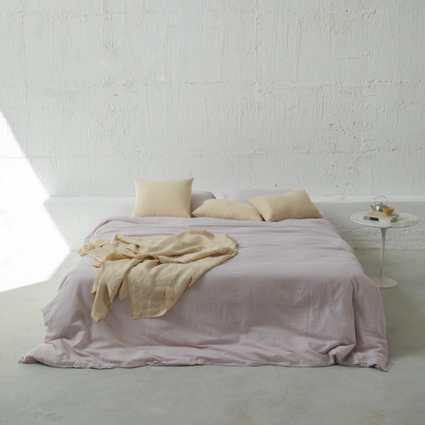 COTTON CASHMERE BED SET, LILAC