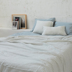 DUVET COVER, GRAY STRIPES