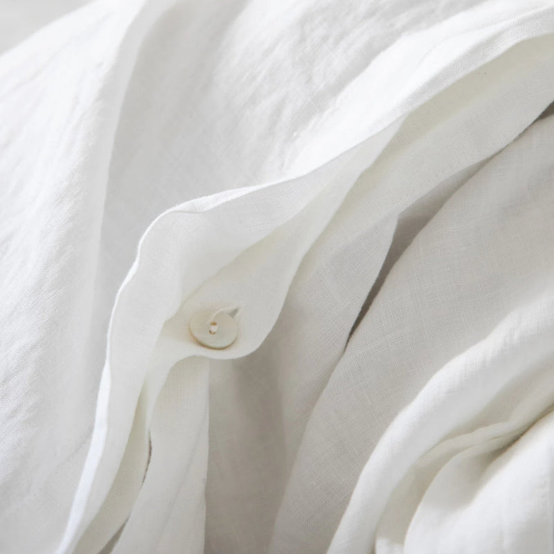 100% WASHED LINEN SET, WHITE