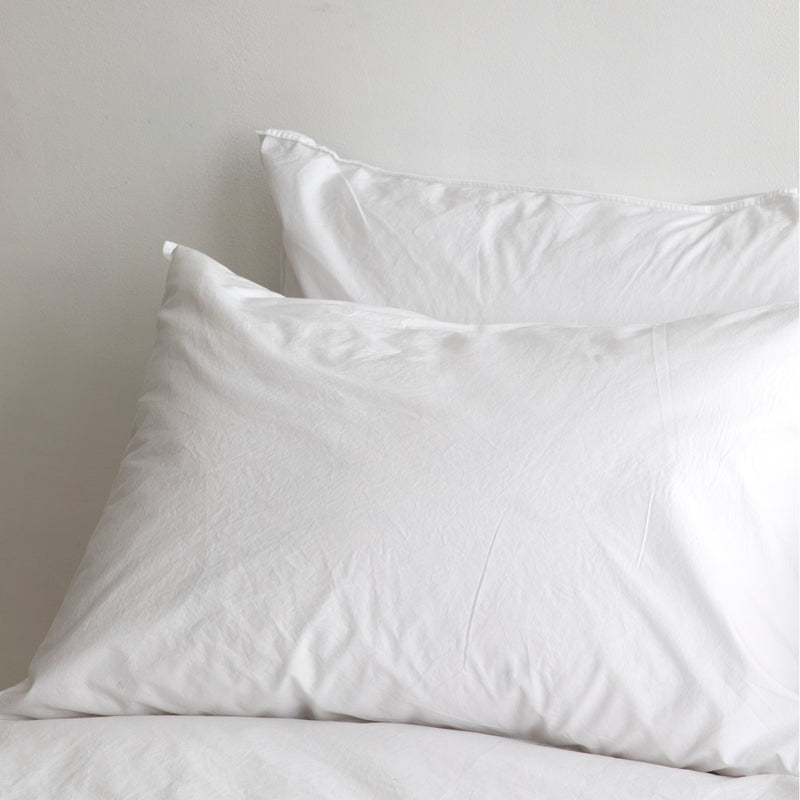 ORGANIC COTTON PILLOWCASES, WHITE