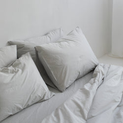 ORGANIC COTTON PILLOWCASES, LIGHT GRAY