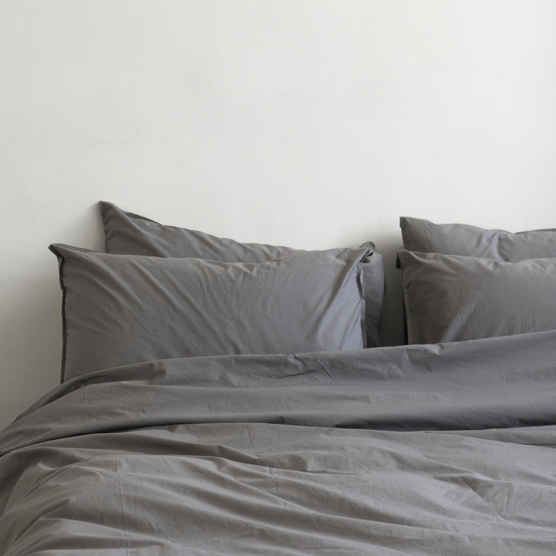 ORGANIC COTTON PILLOWCASES, GRAPHITE