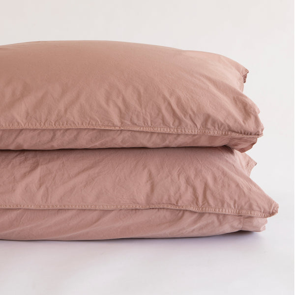 ORGANIC COTTON PILLOWCASES, CLAY