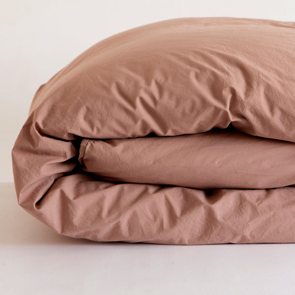 ORGANIC COTTON DUVET COVER, CLAY