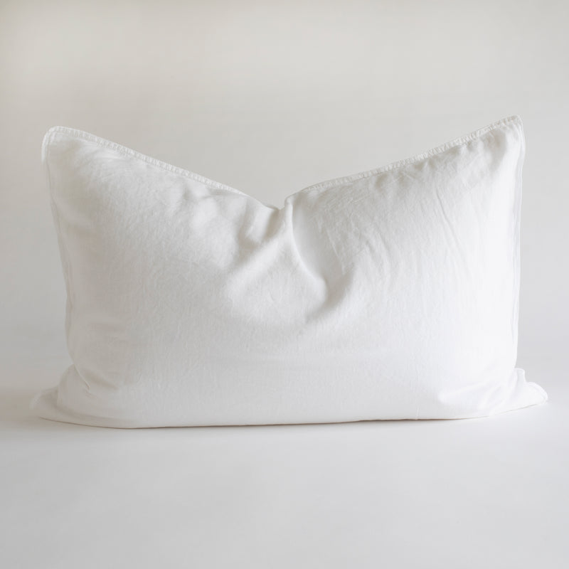 COTTON CASHMERE PILLOWCASES, WHITE