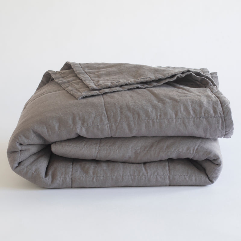 QUILT BLANKET, CHARCOAL