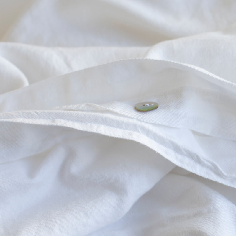 COTTON CASHMERE DUVET COVER, WHITE