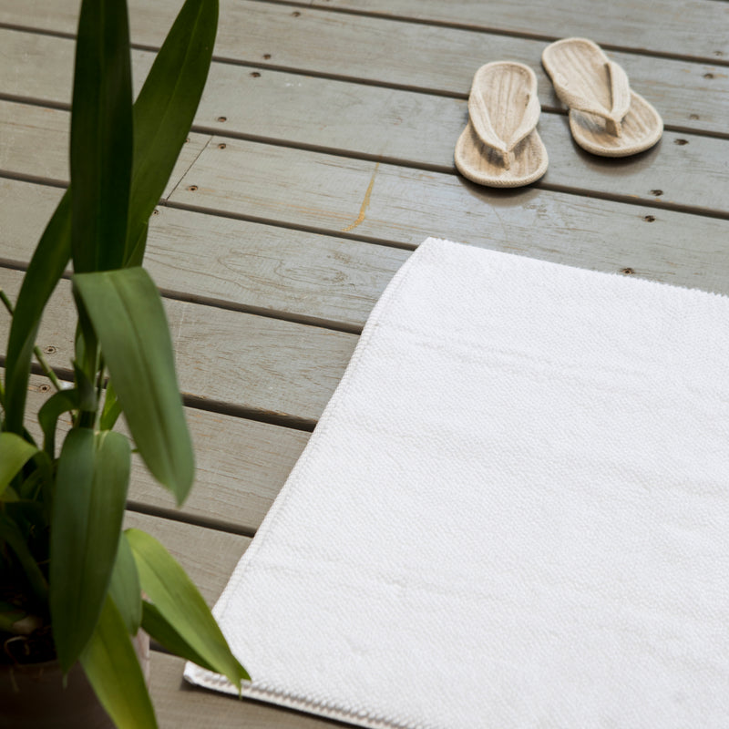 ORGANIC COTTON BATH RUG, WHITE