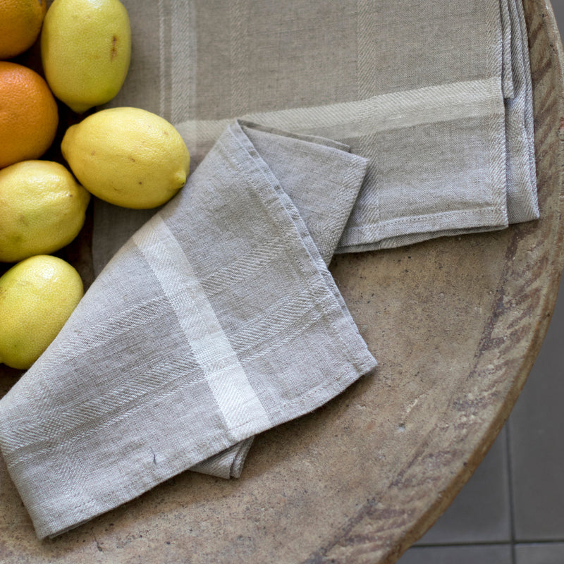 TEA TOWELS, NATURAL FLAX