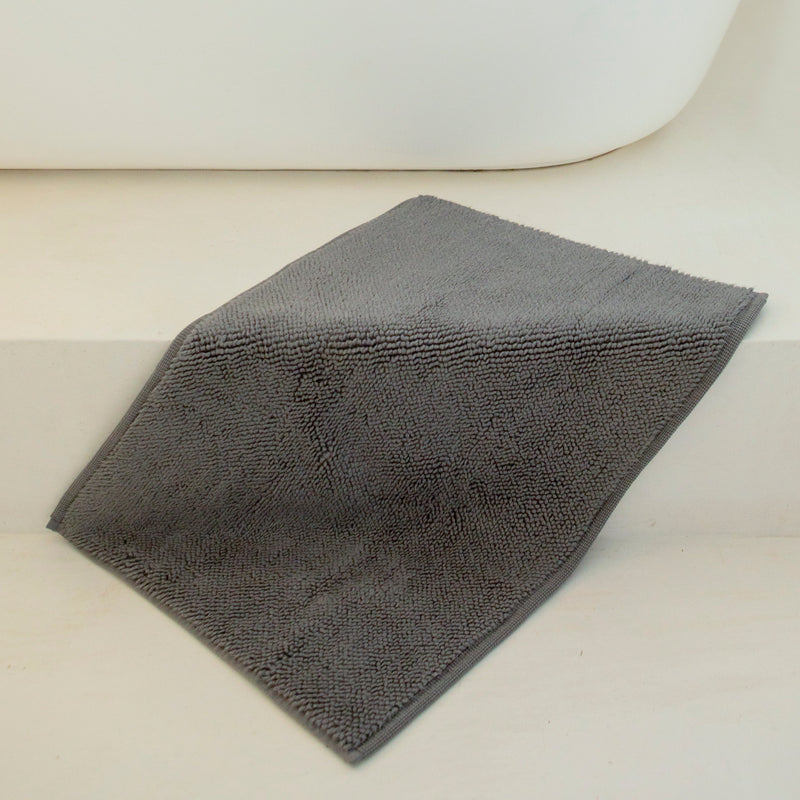 ORGANIC COTTON BATH RUG, DARK GRAY