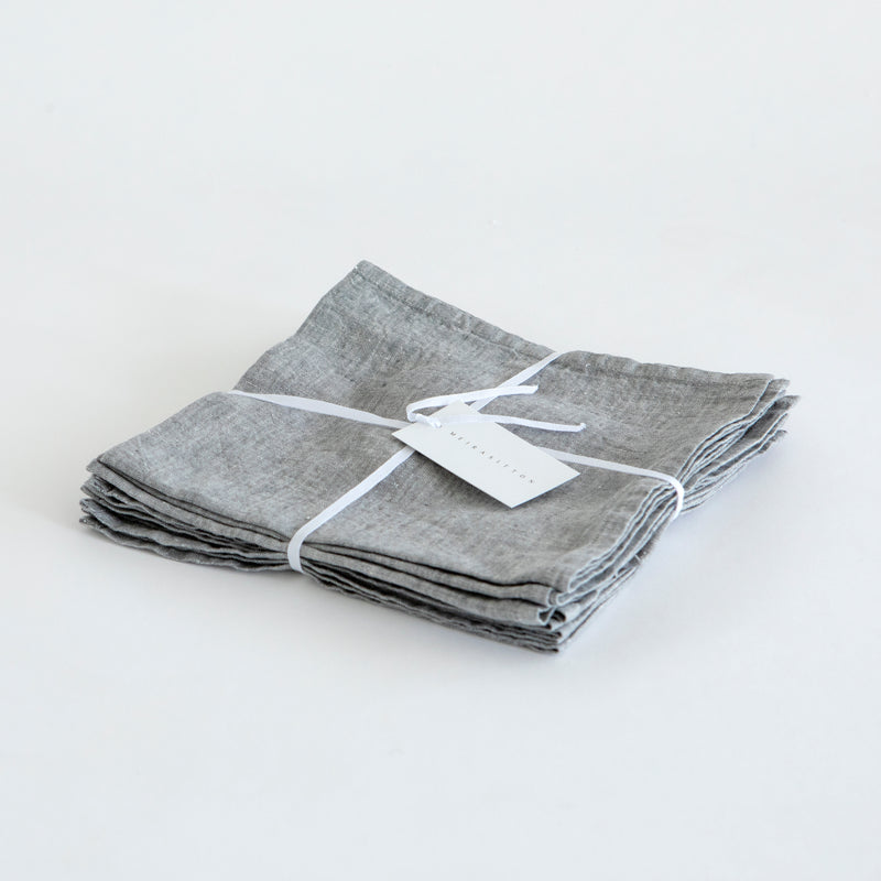 6 PCS NAPKINS, GRAY MELANGE