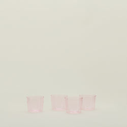 SET OF 4 GLASS CUPS, BLUSH