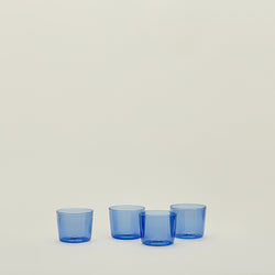 SET OF 4 GLASS CUPS, BLUE