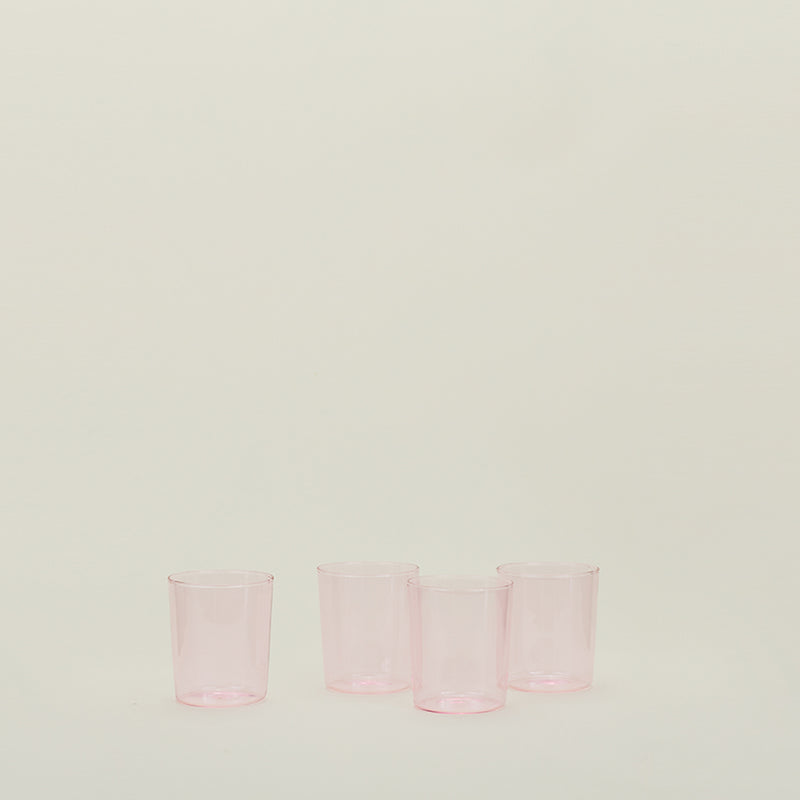 SET OF 4 GLASS CUPS, BLUSH