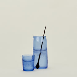 GLASS PITCHER, BLUE