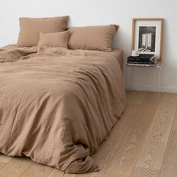 LINEN DUVET COVER, MOCHA